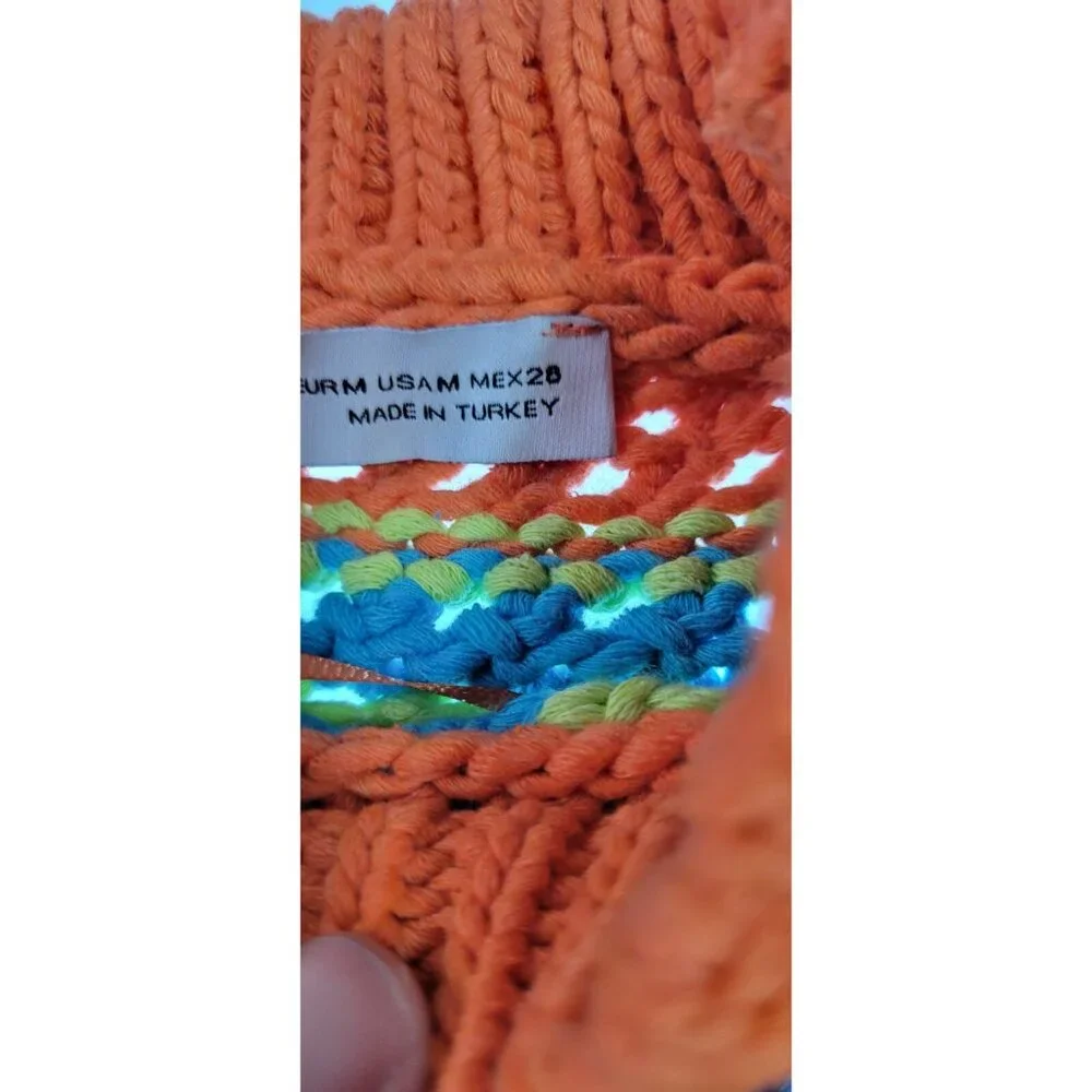 ZARA WOMEN COLORBLOCK VEST TEXTURI SZ MEDIUM COLOR ORANGE/GREEN CROPED - Picture 4 of 10